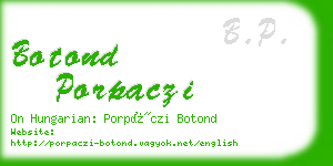 botond porpaczi business card